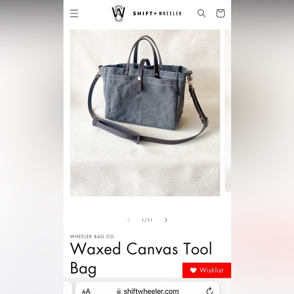 Wheeler Waxed Canvas and Leather Tool Bag - Picture 11 of 13